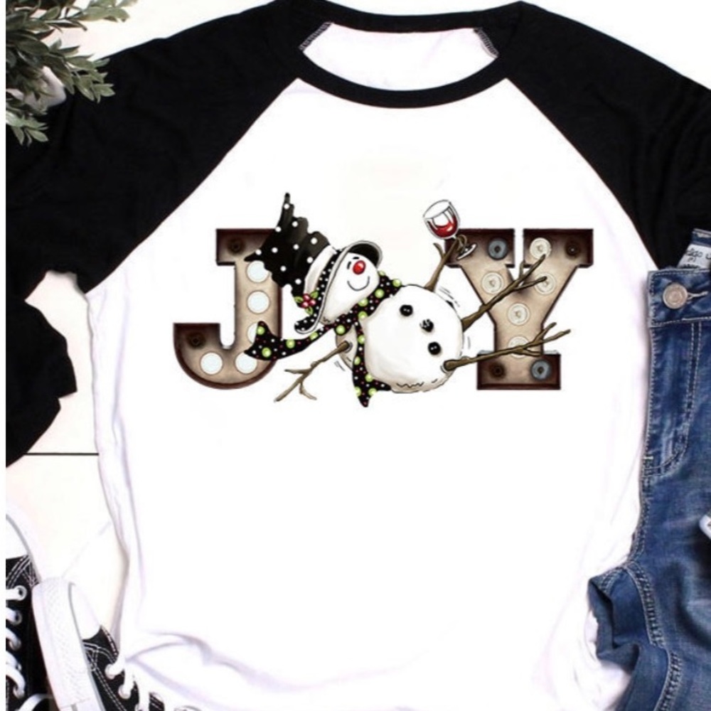 NEW! RAGLAN JOY 3/4 SLEEVE T-SHIRT